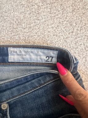 rag & bone Medium Blue Denim Fray Jeans 27